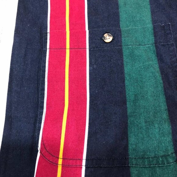 Basic Options Shirt Men's Size L Colorful Button Down Short Sleeve - Picture 5 of 7